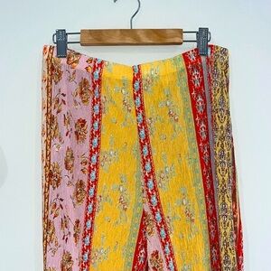 Floral boho peasant pant sz Large